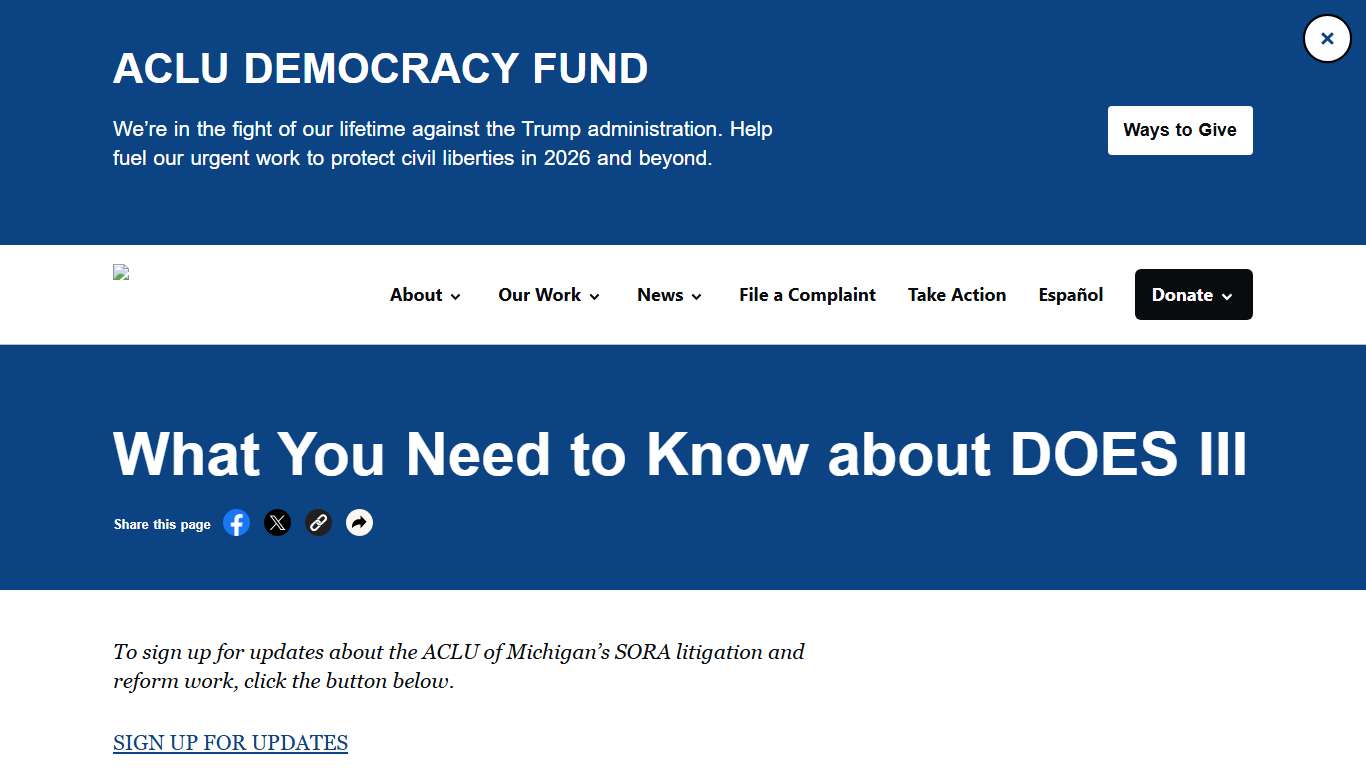 What You Need to Know about DOES III - ACLU of Michigan